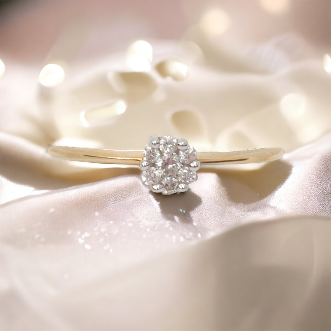 Solitaire Ring With Round Diamonds 10KT