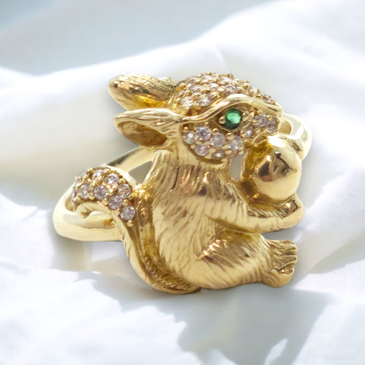 Squirrel shaped ring 10kt