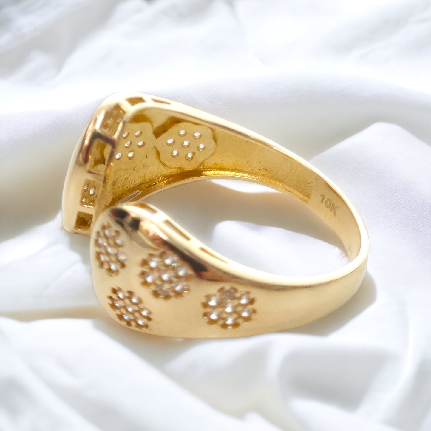 Flower Adjustable Ring 10K