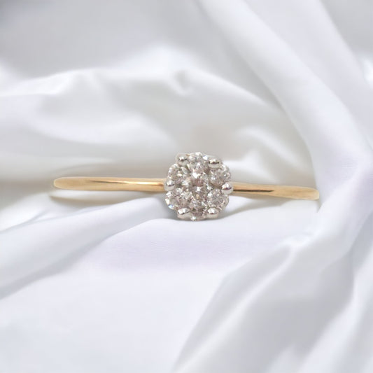 Solitaire Ring With Round Diamonds 10KT