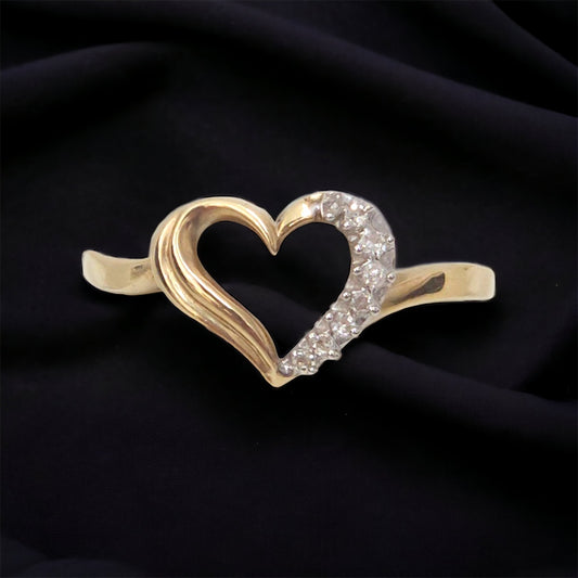 Half Diamond Heart Ring 10KT